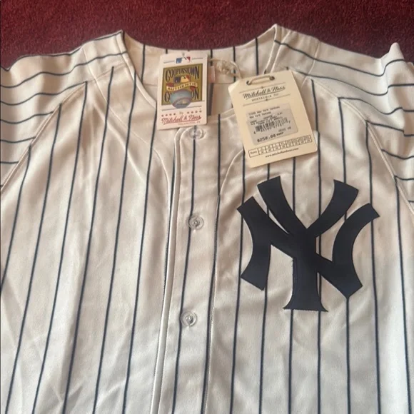 Mitchell & Ness Kids Pinstripe Baseball Jersey - Black and White - Picture 2 of 3